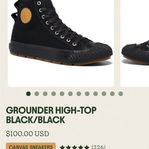 P.F. Flyers Grounder High-Top Black Canvas Sneakers